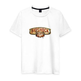 Мужская футболка хлопок с принтом BioShock в Петрозаводске, 100% хлопок | прямой крой, круглый вырез горловины, длина до линии бедер, слегка спущенное плечо. | bioshock
