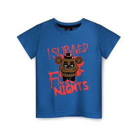 Детская футболка хлопок с принтом Five Nights At Freddy`s в Петрозаводске, 100% хлопок | круглый вырез горловины, полуприлегающий силуэт, длина до линии бедер | five nights at freddys | fnaf | freddy | игры | медведь | мишка | фнаф | фредди