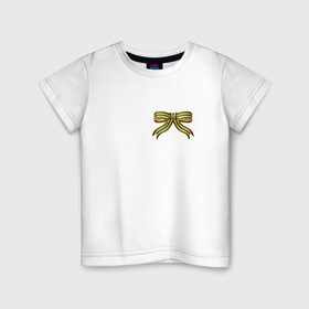 Детская футболка хлопок с принтом Георгиевская лента на 9 мая в Петрозаводске, 100% хлопок | круглый вырез горловины, полуприлегающий силуэт, длина до линии бедер | Тематика изображения на принте: георгиевская | георгиевская лента на 9 мая9 мая | лента