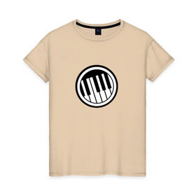 Женская футболка хлопок с принтом Piano в Петрозаводске, 100% хлопок | прямой крой, круглый вырез горловины, длина до линии бедер, слегка спущенное плечо | клавиши | музыка | пианино | фортепиано