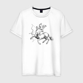 Мужская футболка хлопок с принтом Стрелец в Петрозаводске, 100% хлопок | прямой крой, круглый вырез горловины, длина до линии бедер, слегка спущенное плечо. | знак зодиака | кентавр | стрелец