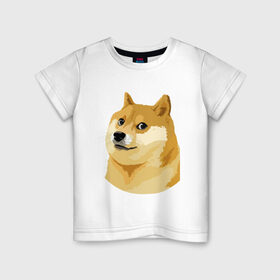 Детская футболка хлопок с принтом Doge в Петрозаводске, 100% хлопок | круглый вырез горловины, полуприлегающий силуэт, длина до линии бедер | such wow | вау | доги