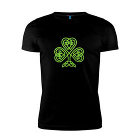 Мужская футболка премиум с принтом Celtic сlover в Петрозаводске, 92% хлопок, 8% лайкра | приталенный силуэт, круглый вырез ворота, длина до линии бедра, короткий рукав | кельтский | клевер
