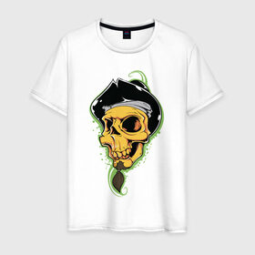 Мужская футболка хлопок с принтом Пират в Петрозаводске, 100% хлопок | прямой крой, круглый вырез горловины, длина до линии бедер, слегка спущенное плечо. | пират