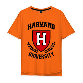 Мужская футболка хлопок Oversize с принтом Гарвард в Петрозаводске, 100% хлопок | свободный крой, круглый ворот, “спинка” длиннее передней части | Тематика изображения на принте: harvard | university | гарвард | институт | студентам | университет
