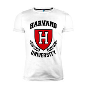 Мужская футболка премиум с принтом Гарвард в Петрозаводске, 92% хлопок, 8% лайкра | приталенный силуэт, круглый вырез ворота, длина до линии бедра, короткий рукав | harvard | university | гарвард | институт | студентам | университет