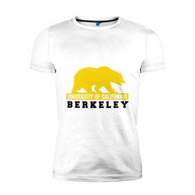 Мужская футболка премиум с принтом Беркли в Петрозаводске, 92% хлопок, 8% лайкра | приталенный силуэт, круглый вырез ворота, длина до линии бедра, короткий рукав | bear | berkeley | беркли | институт | калифорния | медведь | студентам | университет