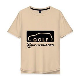 Мужская футболка хлопок Oversize с принтом Фольцваген гольф в Петрозаводске, 100% хлопок | свободный крой, круглый ворот, “спинка” длиннее передней части | golf | logo | volkswagen | гольф | логотип | фольцваген