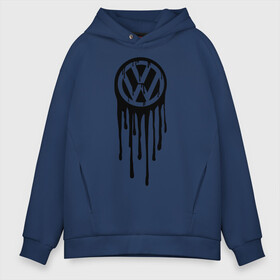 Мужское худи Oversize хлопок с принтом Volkswagen в Петрозаводске, френч-терри — 70% хлопок, 30% полиэстер. Мягкий теплый начес внутри —100% хлопок | боковые карманы, эластичные манжеты и нижняя кромка, капюшон на магнитной кнопке | logo | volkswagen | логотип | фольцваген