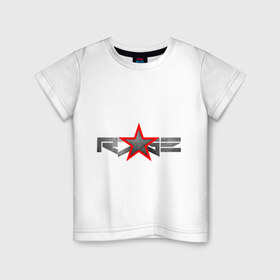 Детская футболка хлопок с принтом R7GE в Петрозаводске, 100% хлопок | круглый вырез горловины, полуприлегающий силуэт, длина до линии бедер | @ | r7ge | youtube | звезда | метал