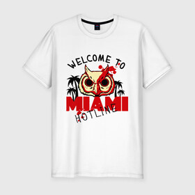 Мужская футболка премиум с принтом Hotline miami в Петрозаводске, 92% хлопок, 8% лайкра | приталенный силуэт, круглый вырез ворота, длина до линии бедра, короткий рукав | hotline miami