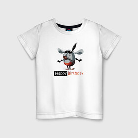 Детская футболка хлопок с принтом Вежливый мышонок в Петрозаводске, 100% хлопок | круглый вырез горловины, полуприлегающий силуэт, длина до линии бедер | happy birthday | день рождения | мышонок | подарок | спецназ | сюрприз