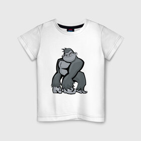 Детская футболка хлопок с принтом I am so cool! в Петрозаводске, 100% хлопок | круглый вырез горловины, полуприлегающий силуэт, длина до линии бедер | горилла | прикол