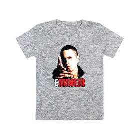 Детская футболка хлопок с принтом Eminem, Еминем в Петрозаводске, 100% хлопок | круглый вырез горловины, полуприлегающий силуэт, длина до линии бедер | 