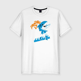 Мужская футболка премиум с принтом Делаю что хочу в Петрозаводске, 92% хлопок, 8% лайкра | приталенный силуэт, круглый вырез ворота, длина до линии бедра, короткий рукав | акула | море