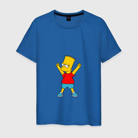 Мужская футболка хлопок с принтом Барт в Петрозаводске, 100% хлопок | прямой крой, круглый вырез горловины, длина до линии бедер, слегка спущенное плечо. | bart | simpson
