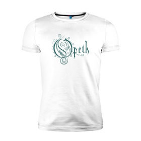 Мужская футболка премиум с принтом Opeth в Петрозаводске, 92% хлопок, 8% лайкра | приталенный силуэт, круглый вырез ворота, длина до линии бедра, короткий рукав | gothic | music | opeth | opeth лого группыdoom | дум | музыка