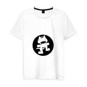 Мужская футболка хлопок с принтом Black Monstercat в Петрозаводске, 100% хлопок | прямой крой, круглый вырез горловины, длина до линии бедер, слегка спущенное плечо. | edm | monstercat | the monstercat official merch.dusbtep