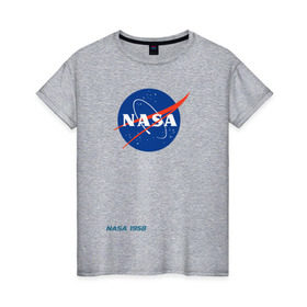 Женская футболка хлопок с принтом Nasa в Петрозаводске, 100% хлопок | прямой крой, круглый вырез горловины, длина до линии бедер, слегка спущенное плечо | space nasa galaxy hubble