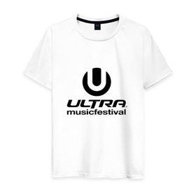 Мужская футболка хлопок с принтом Ultra Music Festival в Петрозаводске, 100% хлопок | прямой крой, круглый вырез горловины, длина до линии бедер, слегка спущенное плечо. | Тематика изображения на принте: house | rave | ultra music festival | umf