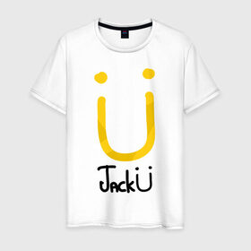 Мужская футболка хлопок с принтом Jack U в Петрозаводске, 100% хлопок | прямой крой, круглый вырез горловины, длина до линии бедер, слегка спущенное плечо. | diplo | house | jack u (diplo  skrillex) duet.jack u | skrillex