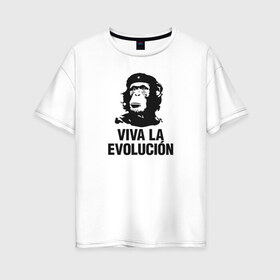 Женская футболка хлопок Oversize с принтом Че Гевара в Петрозаводске, 100% хлопок | свободный крой, круглый ворот, спущенный рукав, длина до линии бедер
 | che gevara | patriot | вождь | звезда | куба | обезяна | политик | чегевара