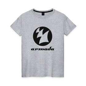 Женская футболка хлопок с принтом Armada Music в Петрозаводске, 100% хлопок | прямой крой, круглый вырез горловины, длина до линии бедер, слегка спущенное плечо | armada | armada music labelarmada music | trance