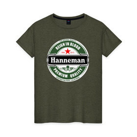 Женская футболка хлопок с принтом Hanneman в Петрозаводске, 100% хлопок | прямой крой, круглый вырез горловины, длина до линии бедер, слегка спущенное плечо | hannemanhanneman | slayer