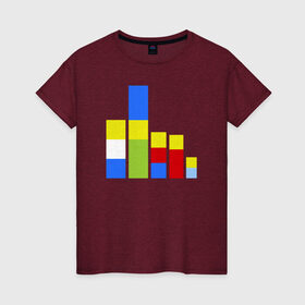 Женская футболка хлопок с принтом Симпсоны кубики в Петрозаводске, 100% хлопок | прямой крой, круглый вырез горловины, длина до линии бедер, слегка спущенное плечо | the simpsons | барт | гомер | кубики | мардж | симпсоны