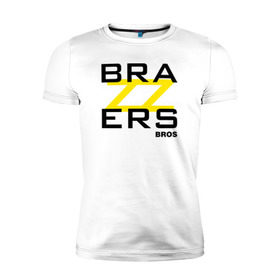 Мужская футболка премиум с принтом Brazzers Bros в Петрозаводске, 92% хлопок, 8% лайкра | приталенный силуэт, круглый вырез ворота, длина до линии бедра, короткий рукав | brazzers