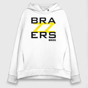 Женское худи Oversize хлопок с принтом Brazzers Bros в Петрозаводске, френч-терри — 70% хлопок, 30% полиэстер. Мягкий теплый начес внутри —100% хлопок | боковые карманы, эластичные манжеты и нижняя кромка, капюшон на магнитной кнопке | brazzers