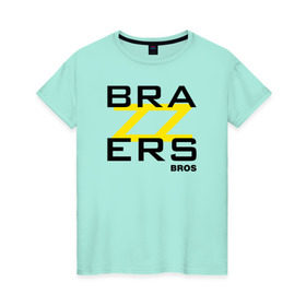 Женская футболка хлопок с принтом Brazzers Bros в Петрозаводске, 100% хлопок | прямой крой, круглый вырез горловины, длина до линии бедер, слегка спущенное плечо | brazzers