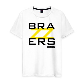 Мужская футболка хлопок с принтом Brazzers Bros в Петрозаводске, 100% хлопок | прямой крой, круглый вырез горловины, длина до линии бедер, слегка спущенное плечо. | brazzers