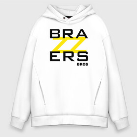 Мужское худи Oversize хлопок с принтом Brazzers Bros в Петрозаводске, френч-терри — 70% хлопок, 30% полиэстер. Мягкий теплый начес внутри —100% хлопок | боковые карманы, эластичные манжеты и нижняя кромка, капюшон на магнитной кнопке | brazzers