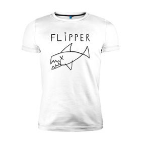 Мужская футболка премиум с принтом Flipper в Петрозаводске, 92% хлопок, 8% лайкра | приталенный силуэт, круглый вырез ворота, длина до линии бедра, короткий рукав | flipper | kurt | nirvana | курт кобейн | курта кобейна | нирвана