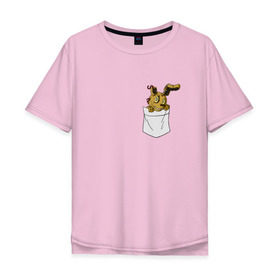 Мужская футболка хлопок Oversize с принтом Springtrap в кармане FNAF в Петрозаводске, 100% хлопок | свободный крой, круглый ворот, “спинка” длиннее передней части | fnaf | springtrap | карман | фнаф