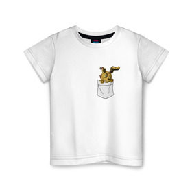 Детская футболка хлопок с принтом Springtrap в кармане FNAF в Петрозаводске, 100% хлопок | круглый вырез горловины, полуприлегающий силуэт, длина до линии бедер | fnaf | springtrap | карман | фнаф