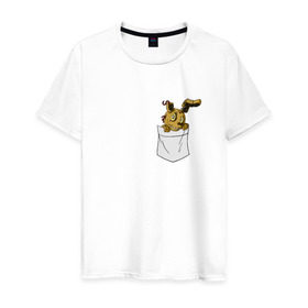 Мужская футболка хлопок с принтом Springtrap в кармане FNAF в Петрозаводске, 100% хлопок | прямой крой, круглый вырез горловины, длина до линии бедер, слегка спущенное плечо. | fnaf | springtrap | карман | фнаф
