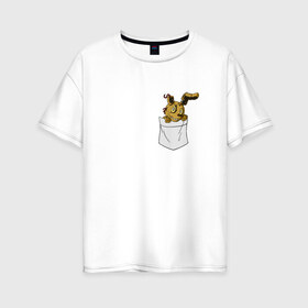 Женская футболка хлопок Oversize с принтом Springtrap в кармане FNAF в Петрозаводске, 100% хлопок | свободный крой, круглый ворот, спущенный рукав, длина до линии бедер
 | fnaf | springtrap | карман | фнаф