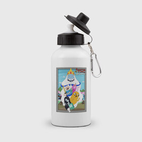 Бутылка спортивная с принтом Adventure Time в Петрозаводске, металл | емкость — 500 мл, в комплекте две пластиковые крышки и карабин для крепления | Тематика изображения на принте: 