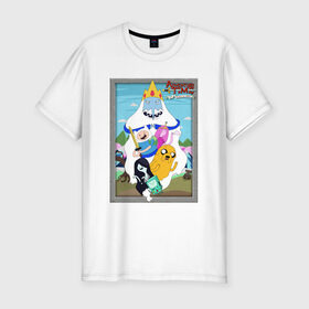 Мужская футболка премиум с принтом Adventure Time в Петрозаводске, 92% хлопок, 8% лайкра | приталенный силуэт, круглый вырез ворота, длина до линии бедра, короткий рукав | 