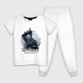 Детская пижама хлопок с принтом The Witcher 3 в Петрозаводске, 100% хлопок |  брюки и футболка прямого кроя, без карманов, на брюках мягкая резинка на поясе и по низу штанин
 | ведьмак