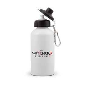 Бутылка спортивная с принтом The Witcher 3 в Петрозаводске, металл | емкость — 500 мл, в комплекте две пластиковые крышки и карабин для крепления | ведьмак