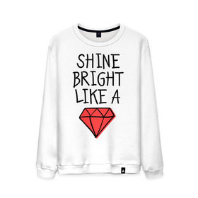 Мужской свитшот хлопок с принтом Shine bright like a diamond в Петрозаводске, 100% хлопок |  | badgirl | diamond | rihanna | riri | rnb | umbrella | риана | рианна
