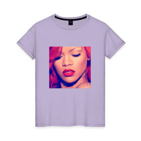 Женская футболка хлопок с принтом Rihanna в Петрозаводске, 100% хлопок | прямой крой, круглый вырез горловины, длина до линии бедер, слегка спущенное плечо | badgirl | rihanna | riri | риана | рианна | рнб