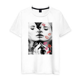 Мужская футболка хлопок с принтом Lana Del Rey в Петрозаводске, 100% хлопок | прямой крой, круглый вырез горловины, длина до линии бедер, слегка спущенное плечо. | interscope | lana del rey | polydor