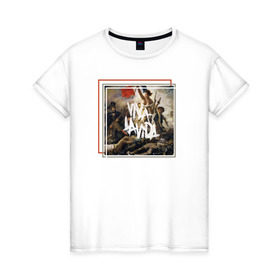 Женская футболка хлопок с принтом Viva La Vida в Петрозаводске, 100% хлопок | прямой крой, круглый вырез горловины, длина до линии бедер, слегка спущенное плечо | coldplay | ghost stories | mylo xyloto | parachutes