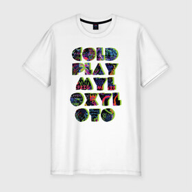 Мужская футболка премиум с принтом Coldplay в Петрозаводске, 92% хлопок, 8% лайкра | приталенный силуэт, круглый вырез ворота, длина до линии бедра, короткий рукав | coldplay | ghost stories | mylo xyloto | parachutes