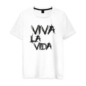 Мужская футболка хлопок с принтом Viva La Vida в Петрозаводске, 100% хлопок | прямой крой, круглый вырез горловины, длина до линии бедер, слегка спущенное плечо. | coldplay | ghost stories | mylo xyloto | parachutes