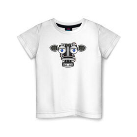 Детская футболка хлопок с принтом Endoskeleton FNAF в Петрозаводске, 100% хлопок | круглый вырез горловины, полуприлегающий силуэт, длина до линии бедер | Тематика изображения на принте: endoskeleton | fnaf | фнаф